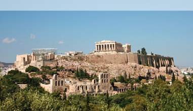 Blick auf den Parthenon in Athen