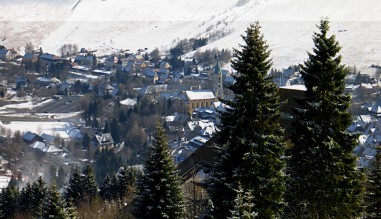 Blick auf das winterliche Oberwiesenthal
